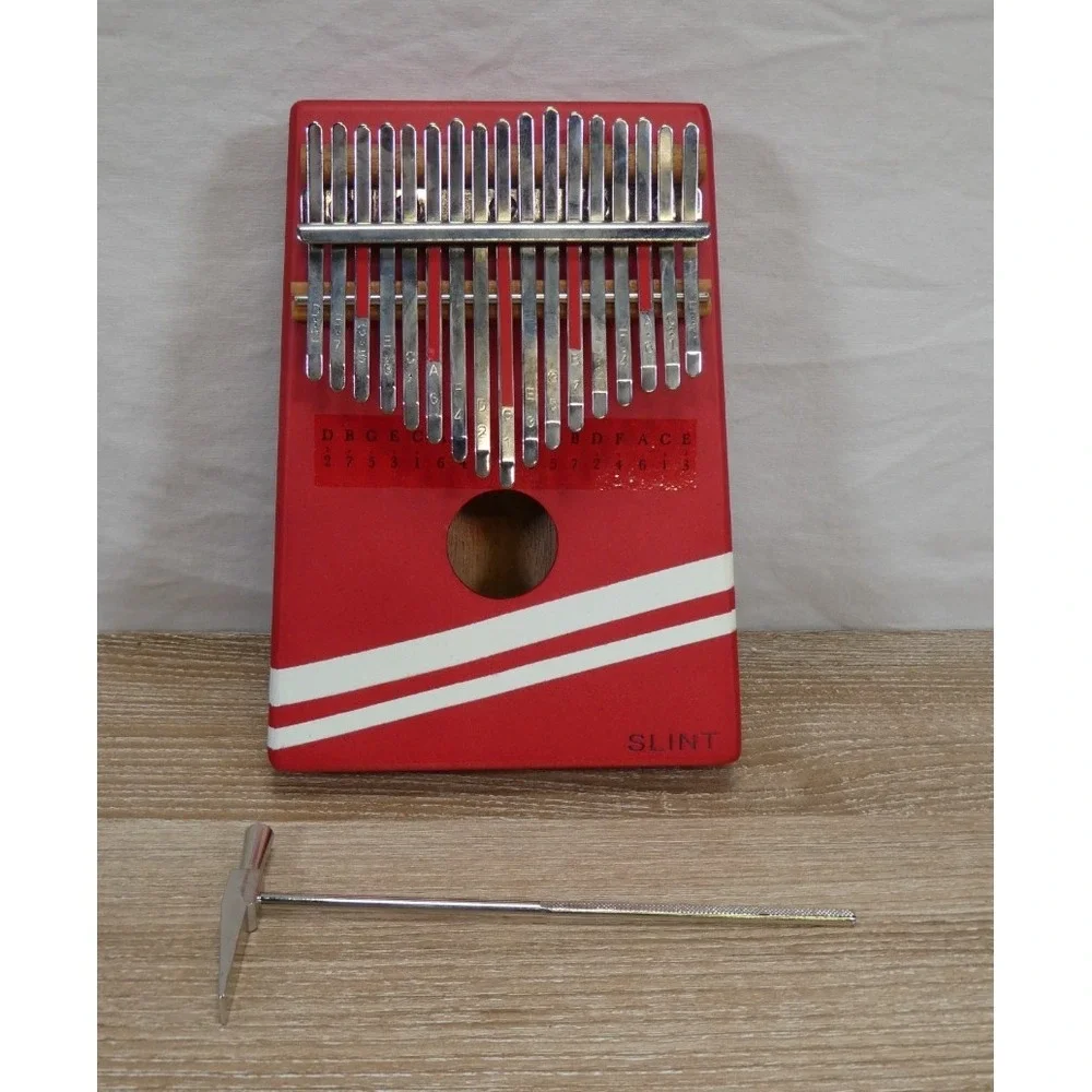 Slint Kalimba 17 Key Thumb Piano Red Wood Portable Musical Instrument W Case